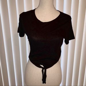 Garage Tie Black Crop Top